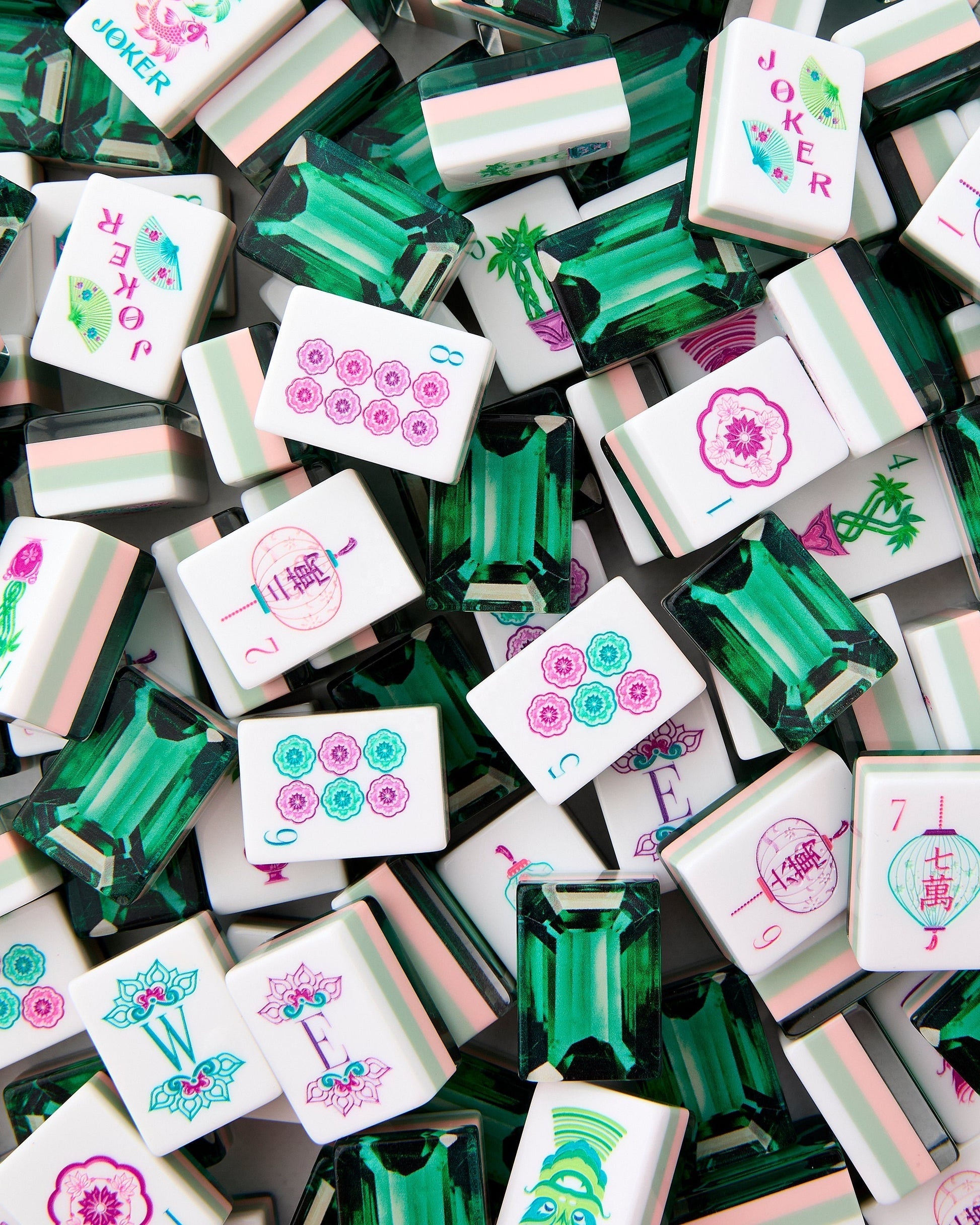 Emerald Patterned American Mahjong Set