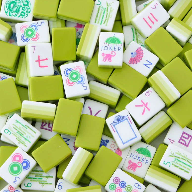 Green Patterned American Mahjong Set