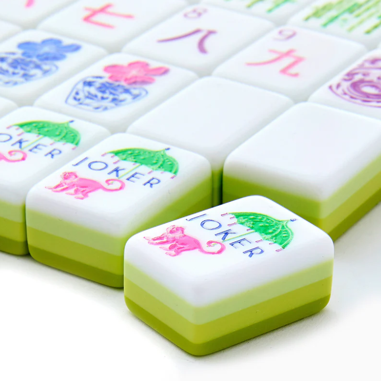 Green Patterned American Mahjong Set