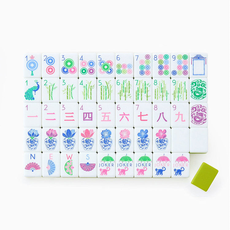 Green Patterned American Mahjong Set