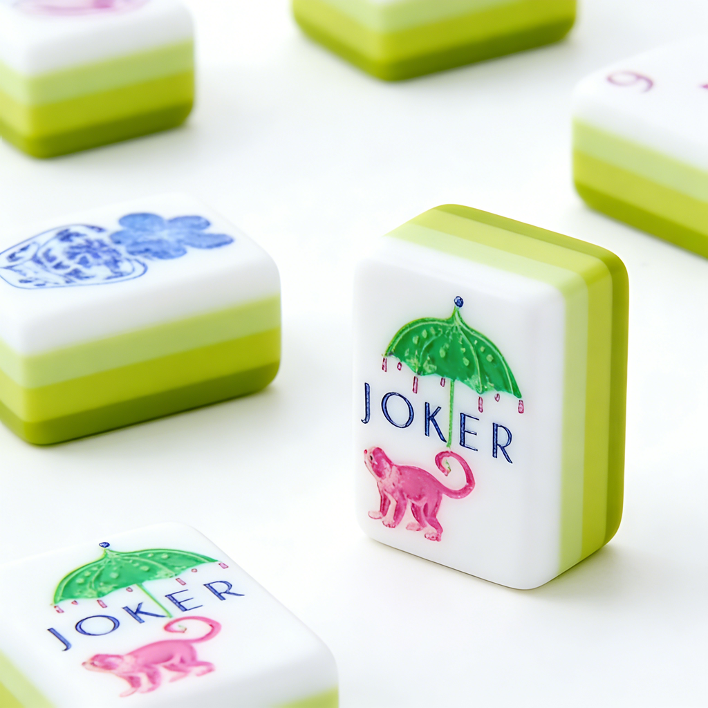 Green Patterned American Mahjong Set