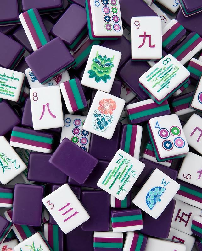 Purple Patterned American Mahjong Set