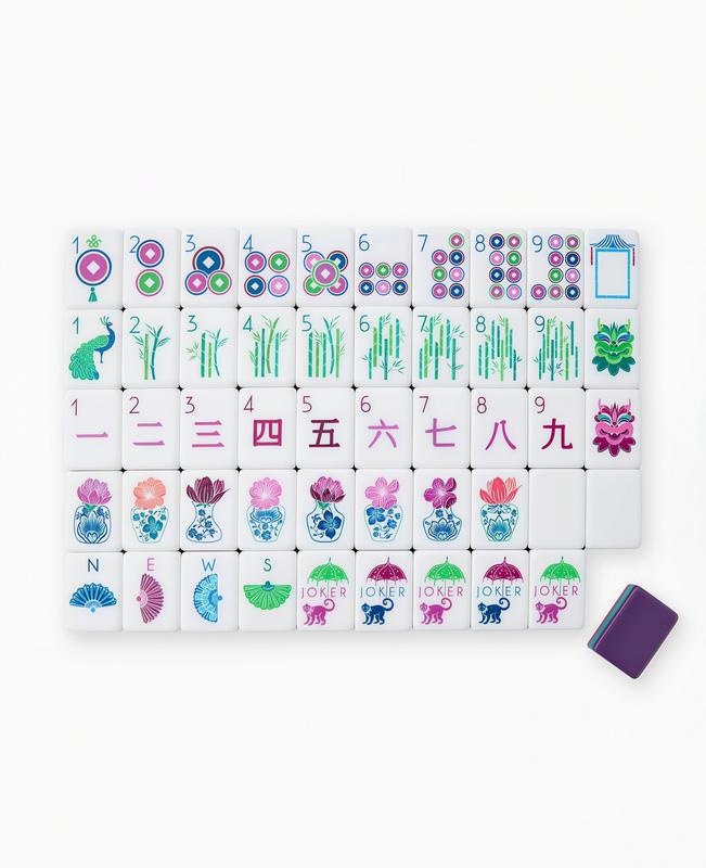Purple Patterned American Mahjong Set