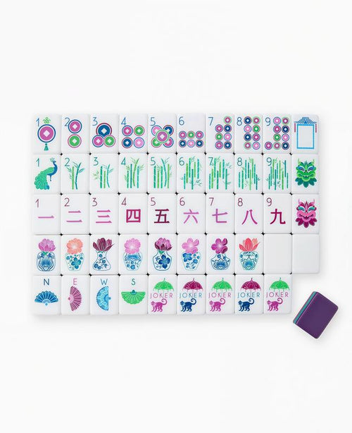 Purple Patterned American Mahjong Set