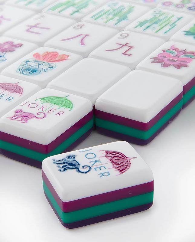 Purple Patterned American Mahjong Set